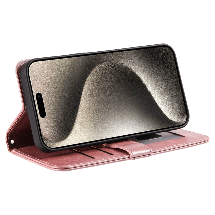 For iPhone 16 Pro Max Simple 6-Card Wallet Leather Phone Case(Rose Gold) by buy2fix