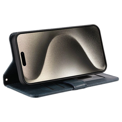 For iPhone 16 Pro Simple 6-Card Wallet Leather Phone Case(Navy Blue) by buy2fix