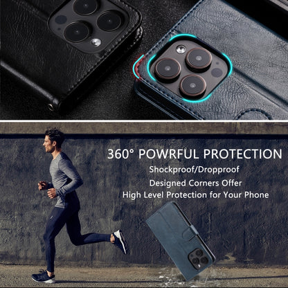 For iPhone 16 Pro Simple 6-Card Wallet Leather Phone Case(Navy Blue) by buy2fix