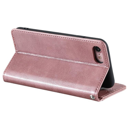 For iPhone 16e Simple 6-Card Wallet Leather Phone Case(Rose Gold) - iPhone 16e Cases by buy2fix | Online Shopping UK | buy2fix