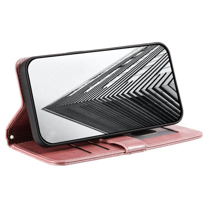 For iPhone 16e Simple 6-Card Wallet Leather Phone Case(Rose Gold) - iPhone 16e Cases by buy2fix | Online Shopping UK | buy2fix