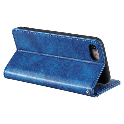 For iPhone 16e Simple 6-Card Wallet Leather Phone Case(Blue) - iPhone 16e Cases by buy2fix | Online Shopping UK | buy2fix