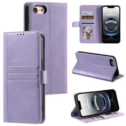 For iPhone 16e Simple 6-Card Wallet Leather Phone Case(Purple) - iPhone 16e Cases by buy2fix | Online Shopping UK | buy2fix
