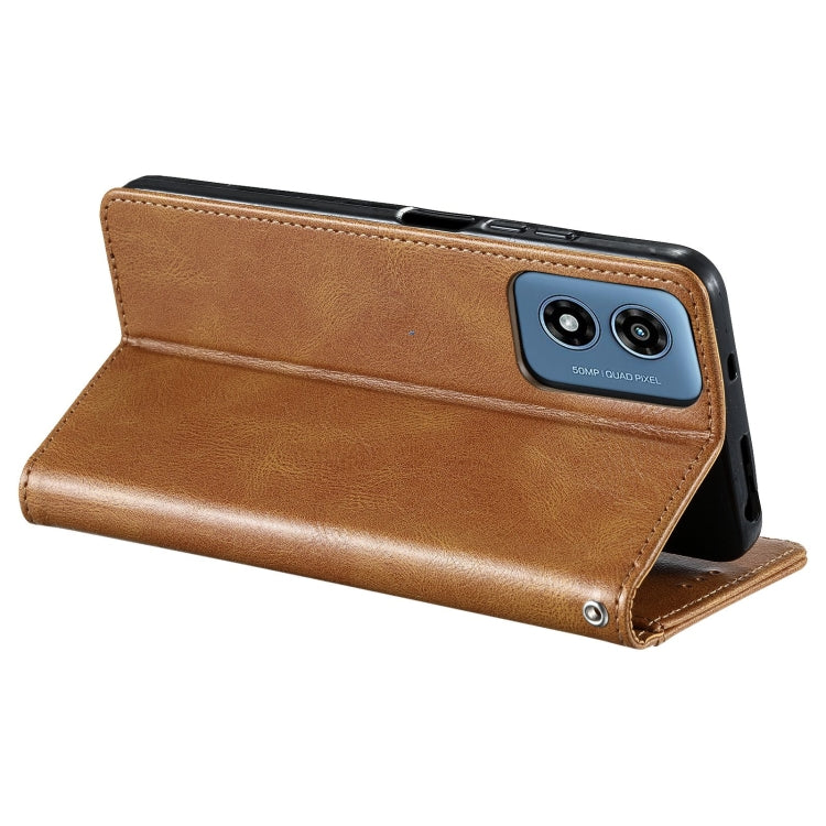 For Motorola Moto G Play 2024 Simple 6-Card Wallet Leather Phone Case(Brown) by buy2fix