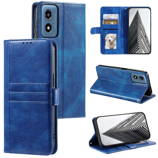 For Motorola Moto G Play 2024 Simple 6-Card Wallet Leather Phone Case(Blue) by buy2fix