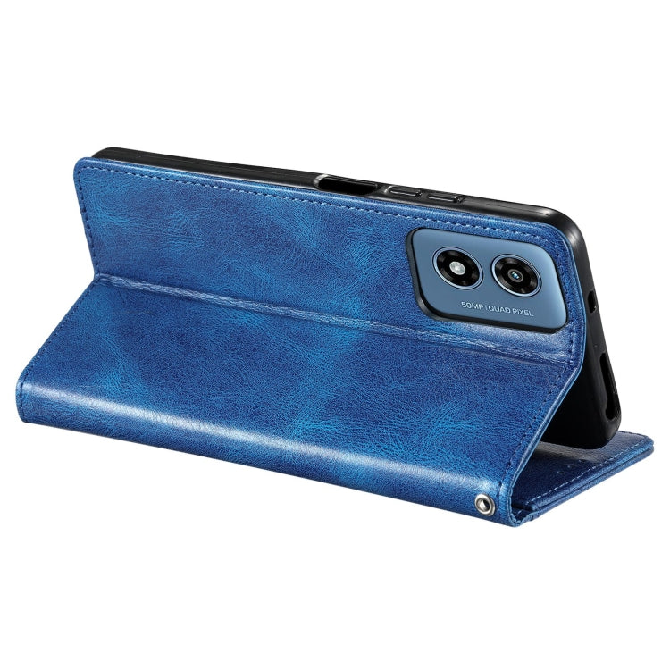 For Motorola Moto G Play 2024 Simple 6-Card Wallet Leather Phone Case(Blue) by buy2fix