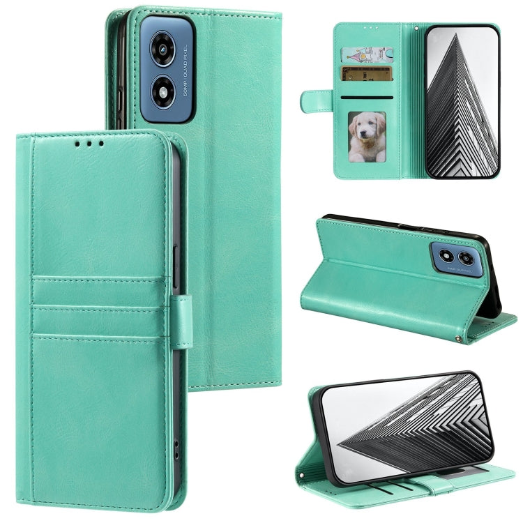 For Motorola Moto G Play 2024 Simple 6-Card Wallet Leather Phone Case(Green) by buy2fix