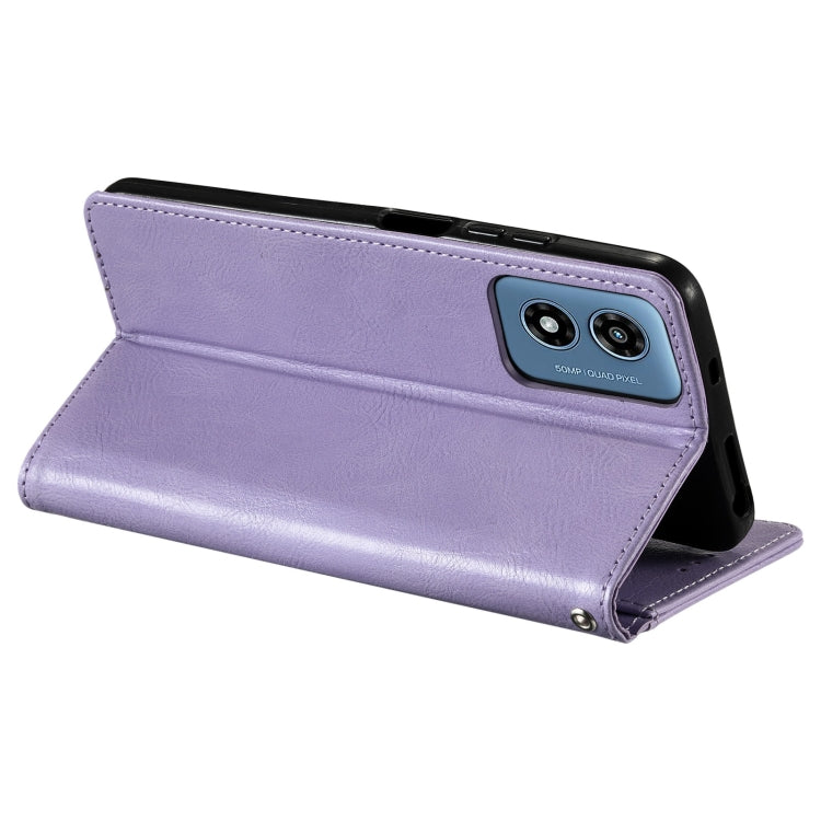 For Motorola Moto G Play 2024 Simple 6-Card Wallet Leather Phone Case(Purple) by buy2fix