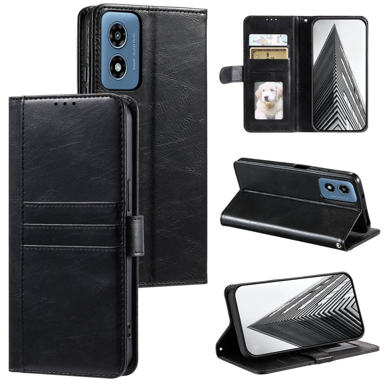 For Motorola Moto G Play 2024 Simple 6-Card Wallet Leather Phone Case(Black) by buy2fix