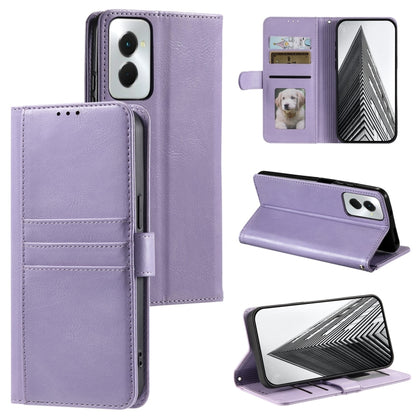 For Motorola Moto G Power 2024 Simple 6-Card Wallet Leather Phone Case(Purple) by buy2fix
