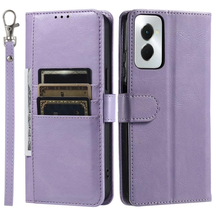 For Motorola Moto G Power 2024 Simple 6-Card Wallet Leather Phone Case(Purple) by buy2fix