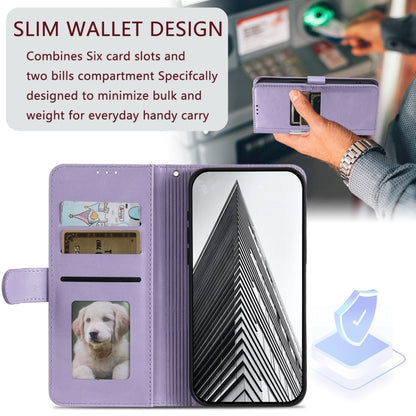 For Motorola Moto G Power 2024 Simple 6-Card Wallet Leather Phone Case(Purple) by buy2fix