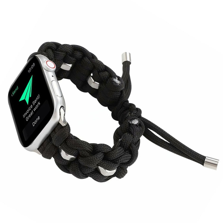 For Apple Watch Ultra 2 49mm Screw Nut Braided Paracord Watch Band(Black) by buy2fix