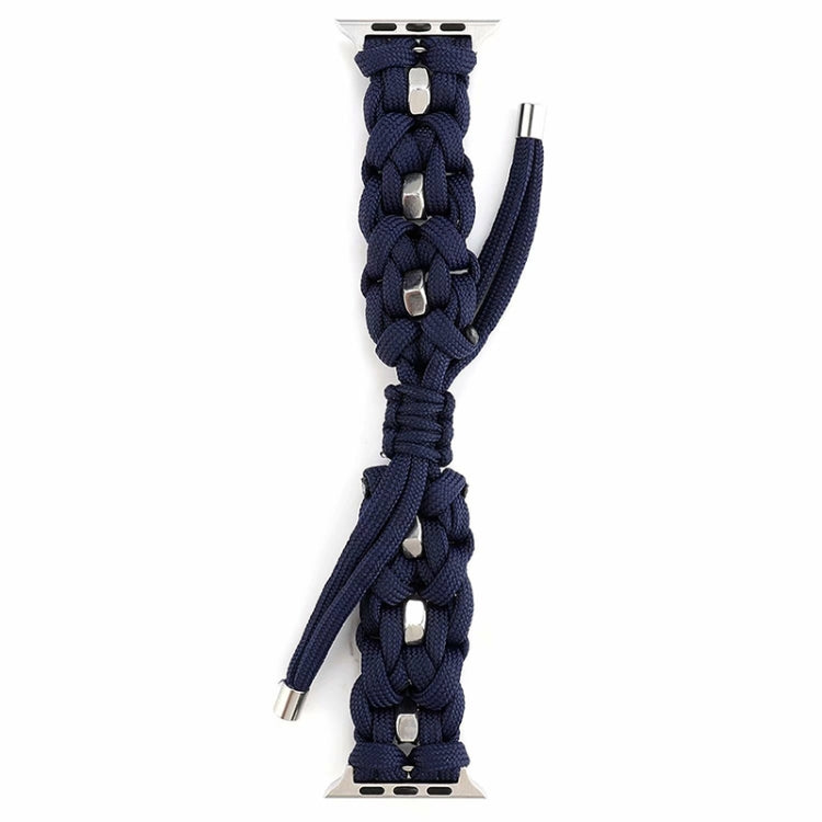 For Apple Watch Ultra 2 49mm Screw Nut Braided Paracord Watch Band(Blue) by buy2fix