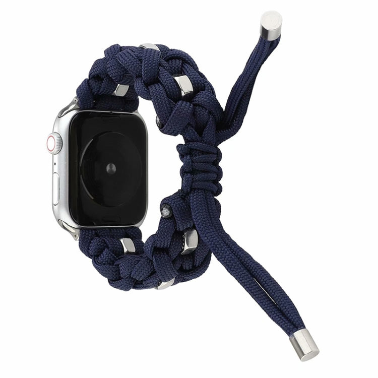For Apple Watch Ultra 2 49mm Screw Nut Braided Paracord Watch Band(Blue) by buy2fix