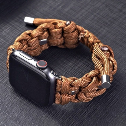 For Apple Watch Ultra 2 49mm Screw Nut Braided Paracord Watch Band(Coffee) by buy2fix