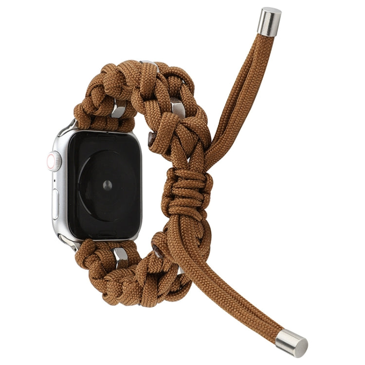 For Apple Watch Ultra 2 49mm Screw Nut Braided Paracord Watch Band(Coffee) by buy2fix