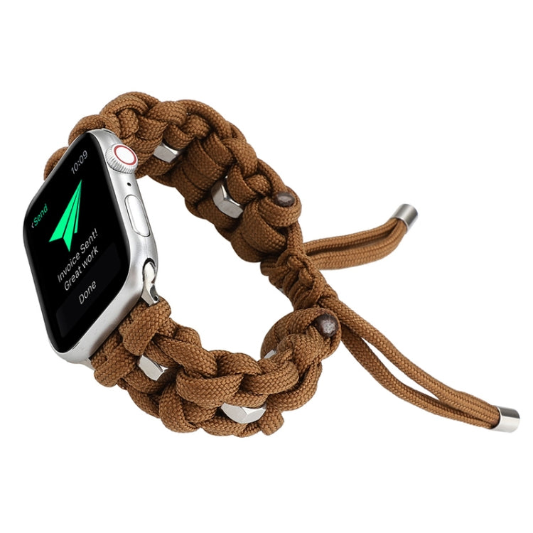 For Apple Watch Ultra 2 49mm Screw Nut Braided Paracord Watch Band(Coffee) by buy2fix