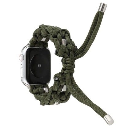 For Apple Watch Ultra 2 49mm Screw Nut Braided Paracord Watch Band(Green) by buy2fix