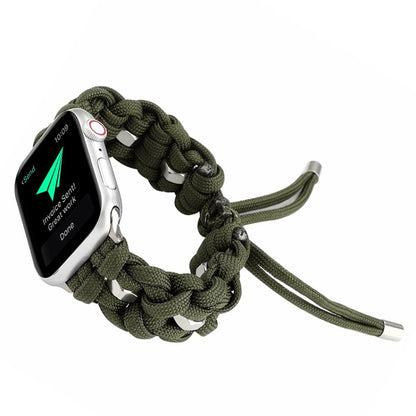 For Apple Watch Ultra 2 49mm Screw Nut Braided Paracord Watch Band(Green) by buy2fix