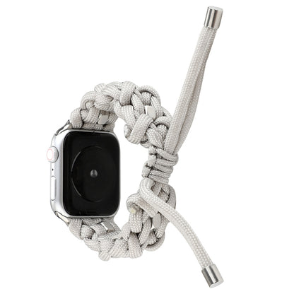 For Apple Watch Ultra 2 49mm Screw Nut Braided Paracord Watch Band(White) by buy2fix