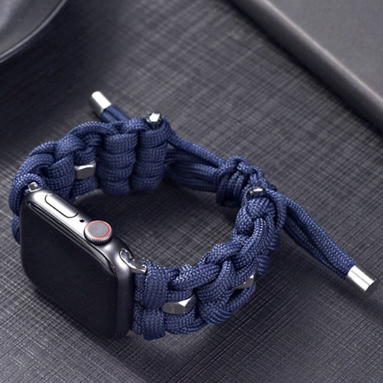 For Apple Watch Ultra 49mm Screw Nut Braided Paracord Watch Band(Blue) by buy2fix