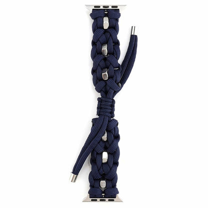 For Apple Watch Ultra 49mm Screw Nut Braided Paracord Watch Band(Blue) by buy2fix