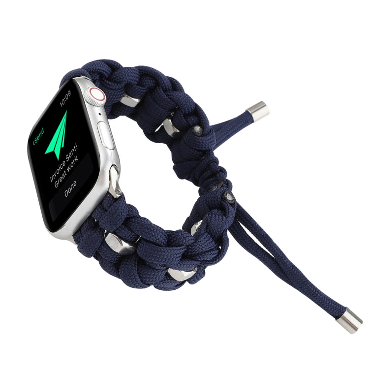 For Apple Watch Ultra 49mm Screw Nut Braided Paracord Watch Band(Blue) by buy2fix