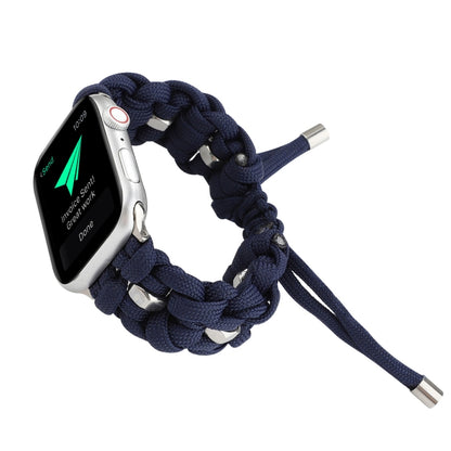 For Apple Watch Ultra 49mm Screw Nut Braided Paracord Watch Band(Blue) by buy2fix