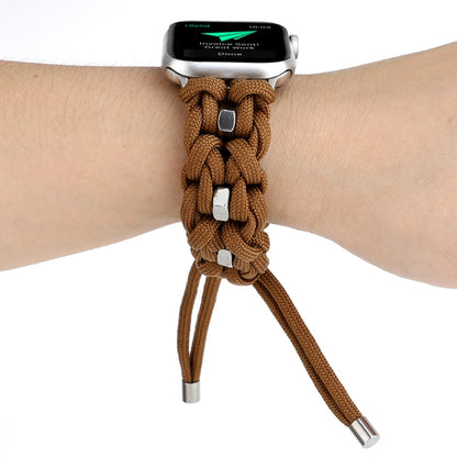 For Apple Watch Ultra 49mm Screw Nut Braided Paracord Watch Band(Coffee) by buy2fix