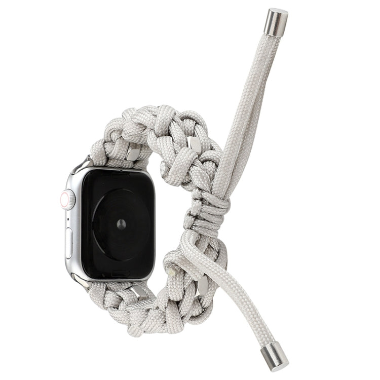 For Apple Watch Ultra 49mm Screw Nut Braided Paracord Watch Band(White) by buy2fix
