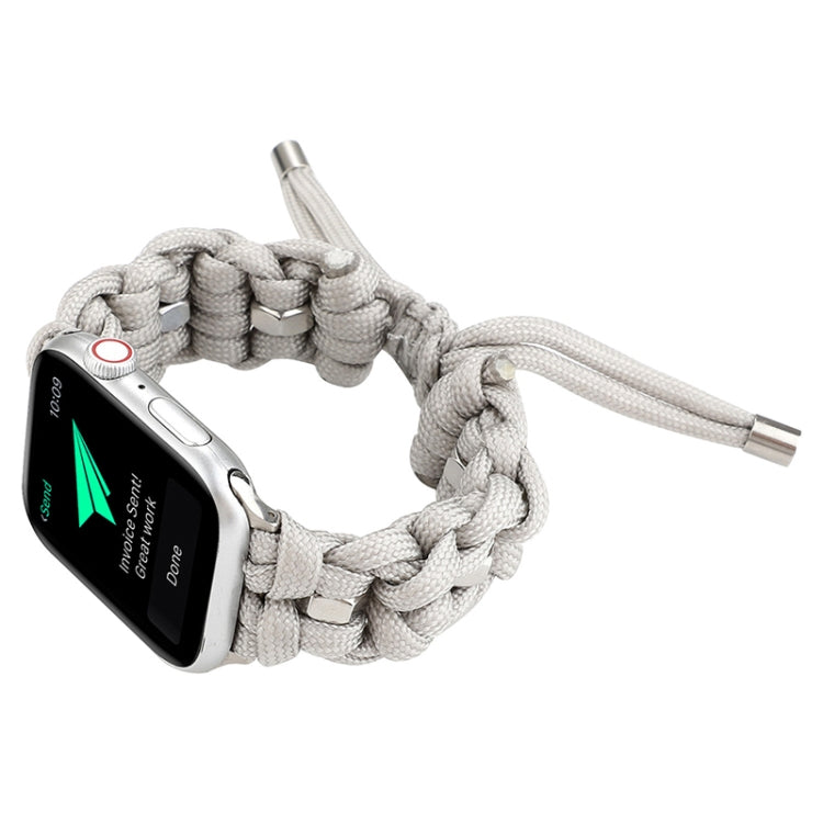 For Apple Watch Ultra 49mm Screw Nut Braided Paracord Watch Band(White) by buy2fix