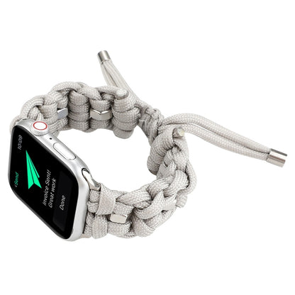 For Apple Watch Ultra 49mm Screw Nut Braided Paracord Watch Band(White) by buy2fix
