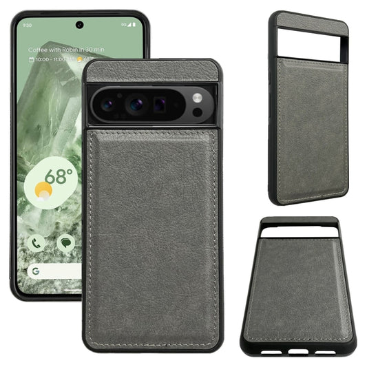 For Google Pixel 9 Pro XL Cowhide Texture Back Cover Phone Case(Grey) by buy2fix
