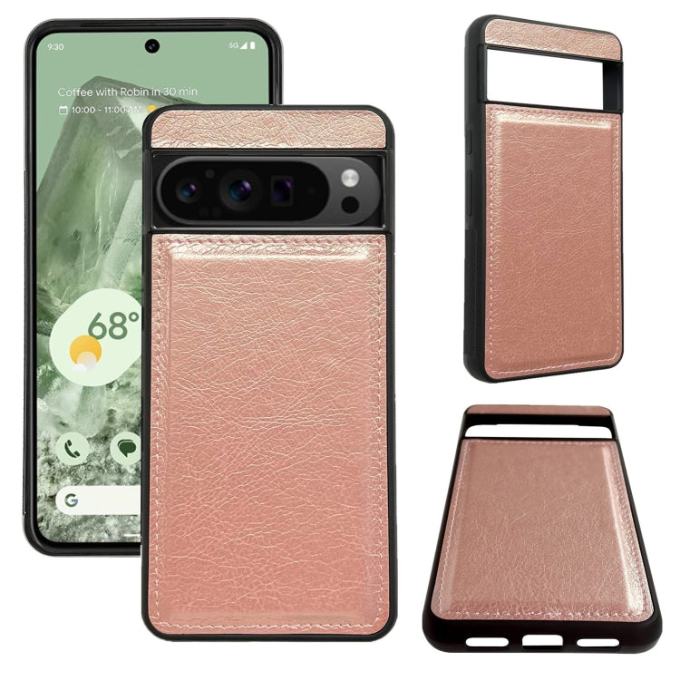 For Google Pixel 9 Pro XL Cowhide Texture Back Cover Phone Case(Rose Gold) by buy2fix