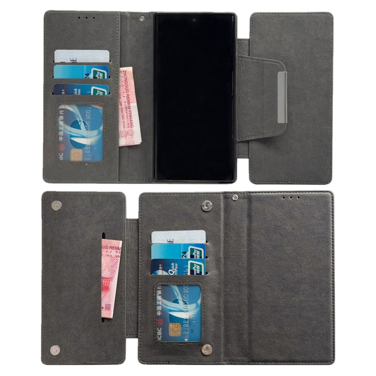 For Google Pixel 9 Pro XL Multifunctional 7-Card Wallet Leather Phone Case(Grey) by buy2fix