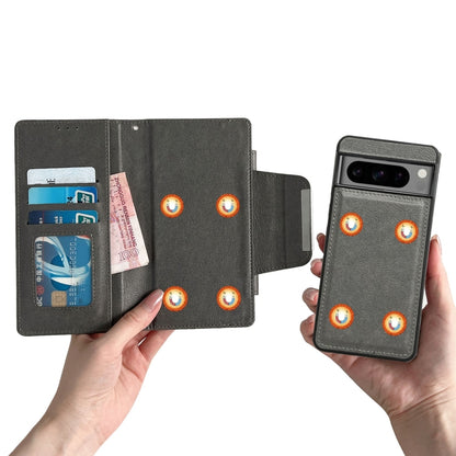 For Google Pixel 9 Pro XL Multifunctional 7-Card Wallet Leather Phone Case(Grey) by buy2fix