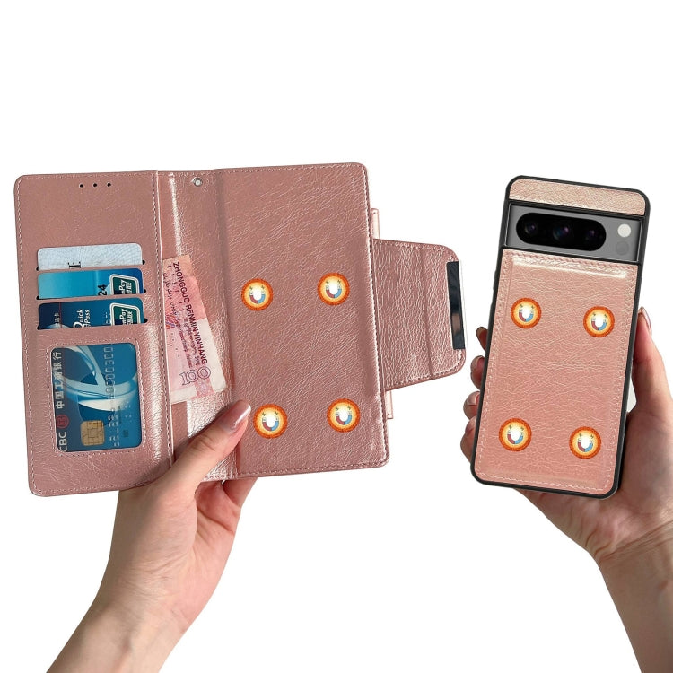 For Google Pixel 9 Pro XL Multifunctional 7-Card Wallet Leather Phone Case(Rose Gold) by buy2fix