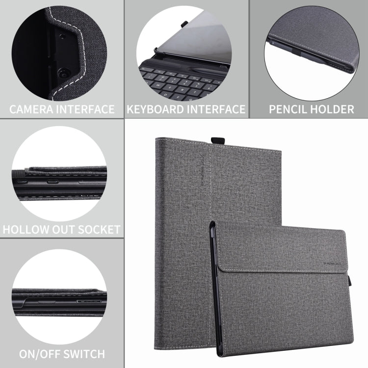 For Microsoft Surface Pro 10 Cloth Texture PC Tablet Protective Case(Light Grey) - Others by buy2fix | Online Shopping UK | buy2fix