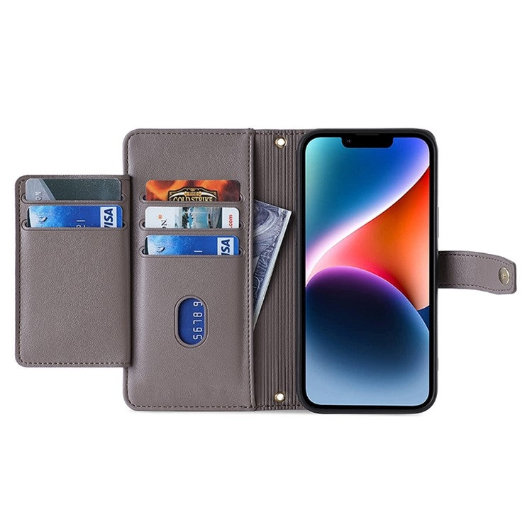 For Motorola Moto G Play 4G 2024 Sheep Texture Cross-body Zipper Wallet Leather Phone Case(Grey) by buy2fix