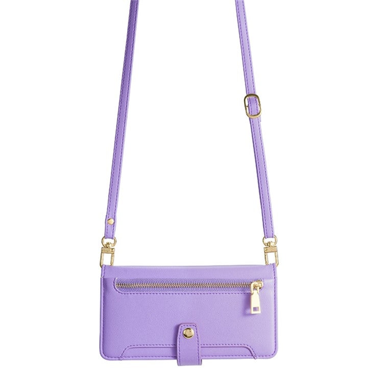 For Motorola Edge 5G 2024 Sheep Texture Cross-body Zipper Wallet Leather Phone Case(Purple) by buy2fix