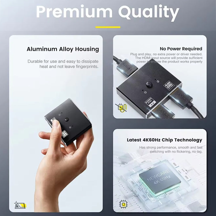 OZ 4K 60Hz 2 in 1 Out Two Ways HDMI Switcher by buy2fix