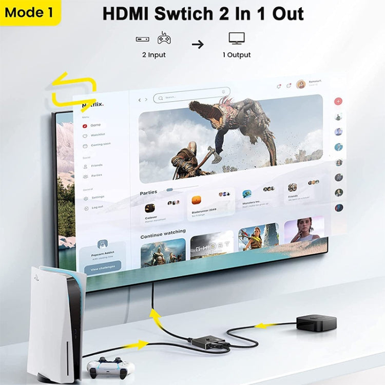 OZ 4K 60Hz 2 in 1 Out Two Ways HDMI Switcher by buy2fix