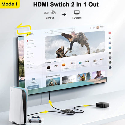 OZ 8K 60Hz 2 in 1 Out Two Ways HDMI Switcher - Switch by buy2fix | Online Shopping UK | buy2fix