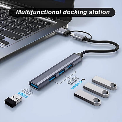 809-A 6 in 1 USB+Type-C to USB Multifunctional Docking Station HUB Adapter by buy2fix