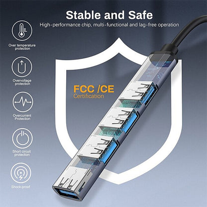 809-A 6 in 1 USB+Type-C to USB Multifunctional Docking Station HUB Adapter by buy2fix