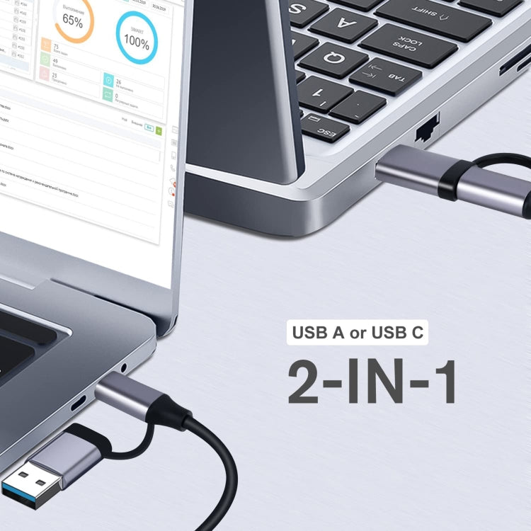 809-C 6 in 1 USB+Type-C to USB Multifunctional Docking Station HUB Adapter by buy2fix