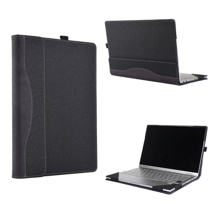 For Microsoft Surface Laptop 6 15 inch Cloth Texture Laptop Leather Case With Stand Function(Black) by buy2fix