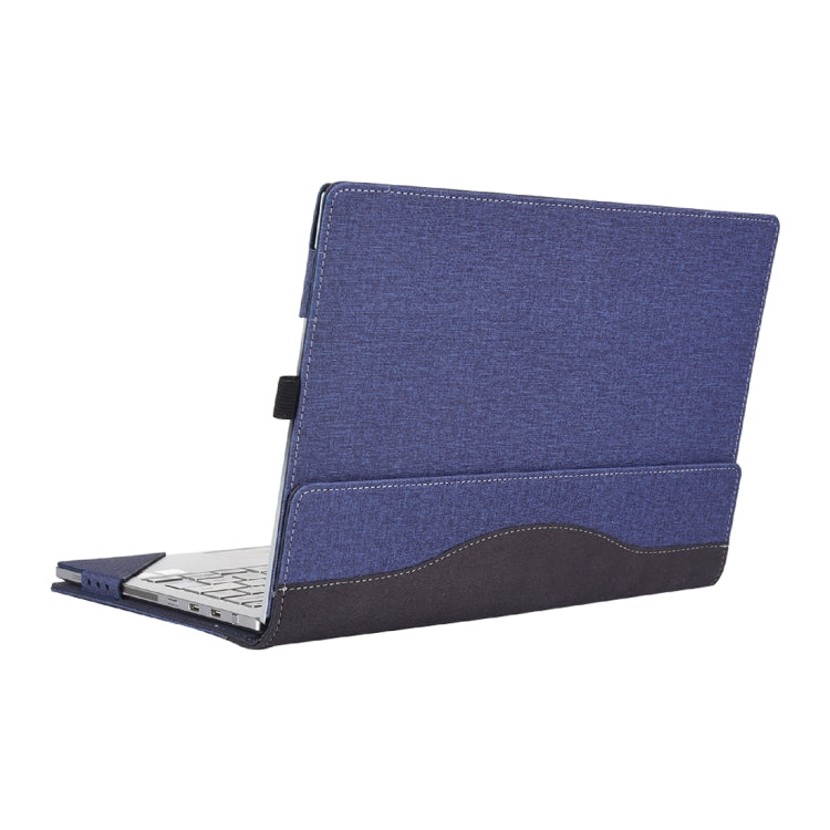 For Microsoft Surface Laptop 6 15 inch Cloth Texture Laptop Leather Case With Stand Function(Blue) by buy2fix