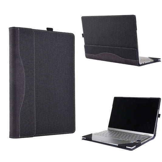 For Microsoft Surface Laptop 6 13.5 inch Cloth Texture Laptop Leather Case With Stand Function(Black) by buy2fix